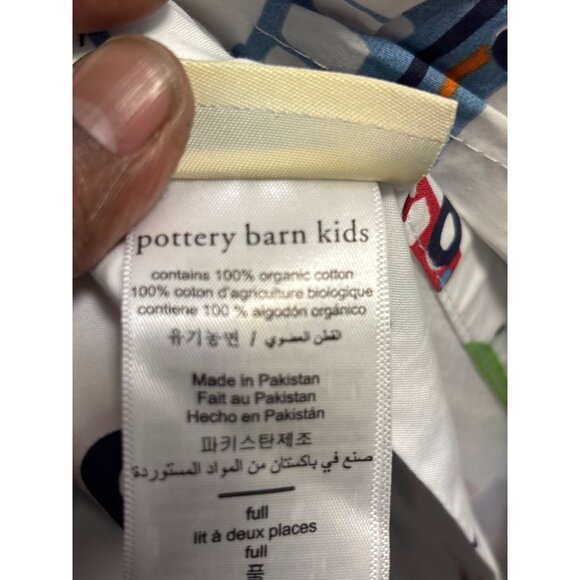 Pottery Barn Kids Organic Cotton Full Sheet Set Transport Print - Picture 3 of 4